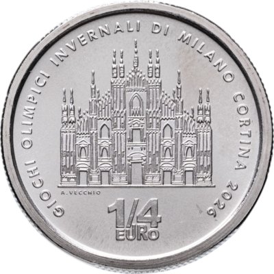 купить Италия 1/4 евро 2025 "Зимние Олимпийские игры 2026 - Милан"