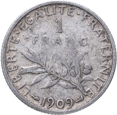 купить Франция 1 франк 1909