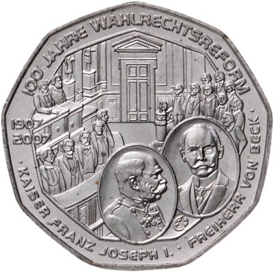 купить Австрия 5 евро 2007 "100 лет Избирательному праву"