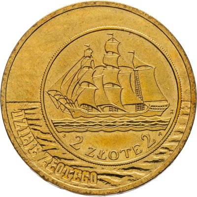 купить Польша 2 злотых (zlote) 2005 История польского злотого - парусное судно на 2 злотых 1936 года