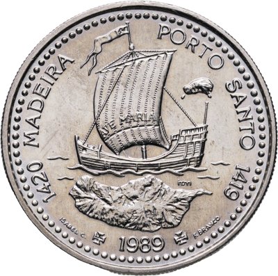 купить Португалия 100 эскудо (escudos) 1989 "Золотой век открытий - Открытие острова Мадейра"