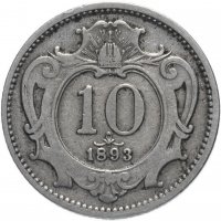 Купить Австрия 10 геллеров (heller) 1893