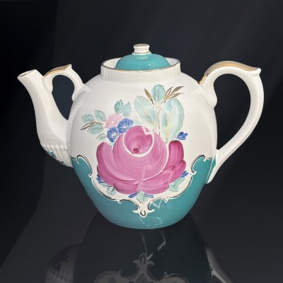 купить Чайник доливной, фарфор, роспись, золочение, Дулевский фарфоровый завод (Дулёво), СССР, 1991 г.