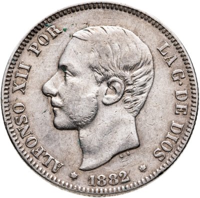 купить Испания 2 песеты (pesetas) 1882