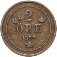 купить Швеция, 2 эре (ore) 1899