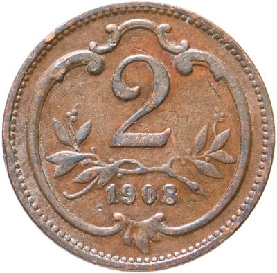 купить Австрия 2 геллера 1908