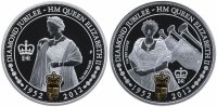 Купить Австралия 2012 года 1 доллар набор из 2х монет "Бриллиантовый юбилей Елизаветы" в футляре