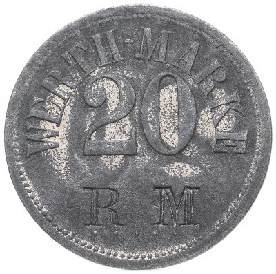 купить Жетон платежный Германия 20 Werth-marke Надчекан: "RM"