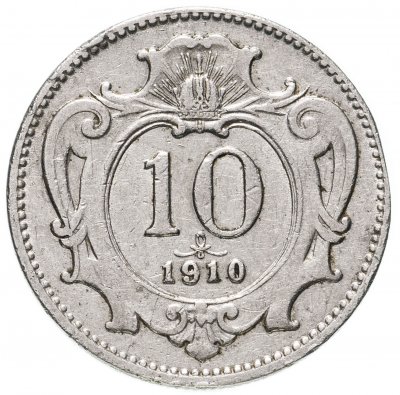 купить Австрия 10 геллеров (heller) 1910