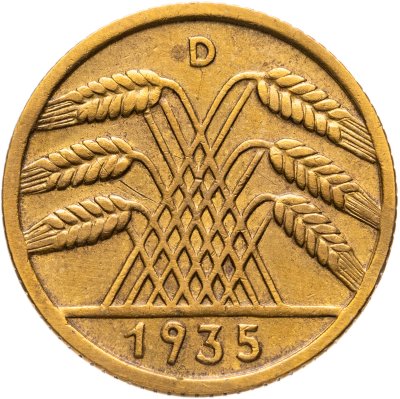 купить Германия 10 рейхспфеннигов (reichspfennig) 1935 D знак монетного двора "D" — Мюнхен
