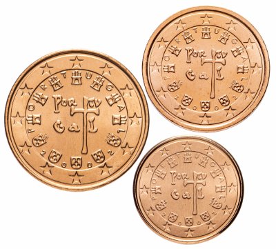 купить Португалия годовой набор 1,2,5 центов 2002 (3 монеты UNC)
