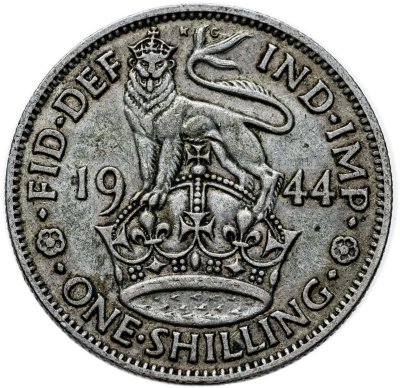 купить Великобритания 1 шиллинг (shilling) 1944 Английский шиллинг - лев, стоящий на короне