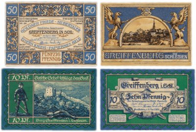 купить Германия (Силезия: Грейффенберг) набор из 2-х нотгельдов 1920 (470.1/B1)