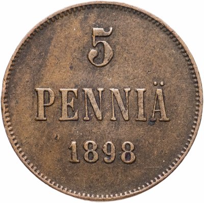 купить 5 пенни 1898, монета для Финляндии