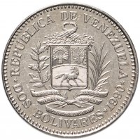 Купить Венесуэла 2 боливара (bolivares) 1989-1990