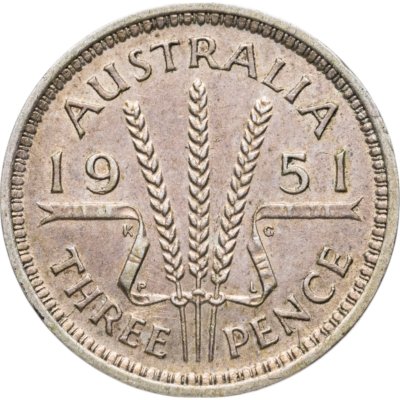 купить Австралия 3 пенса (pence) 1951 PL знак монетного двора: "PL" - Лондон