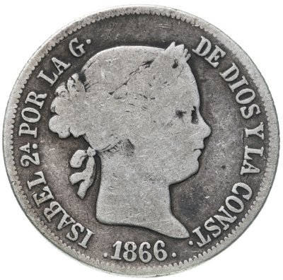 купить Испания 40 сентимо (centimos) 1866