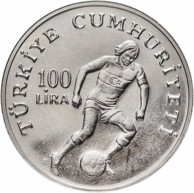 купить 100 ЛИР 1982 Г. ТУРЦИЯ. ЧЕМПИОНАТ ПО ФУТБОЛУ