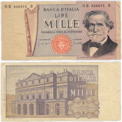 купить Италия 1000 лир 1971 (Pick 101b)