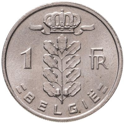 купить Бельгия 1 франк (franc) 1980 надпись на голландском - 'BELGIE'