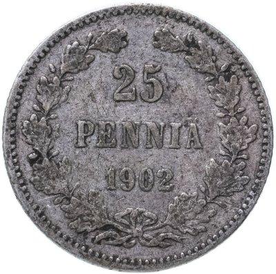 купить 25 пенни 1902 L, монета для Финляндии