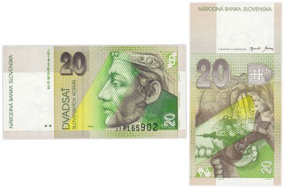купить Словакия 20 крон 2001 год Р20е
