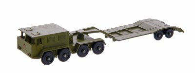 купить Модель Тягач с платформой — МАЗ-537 с полуприцепом ЧМЗАП 9990 , металл, пластик, ТПЗ (Тульский приборный завод), СССР, 1970-1990 гг.