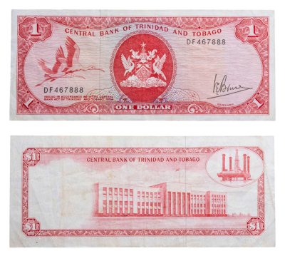 купить Тринидад и Тобаго - 1 доллар 1964 "Алый Ибис" Птицы Нефтяная платформа" Pick 30а R