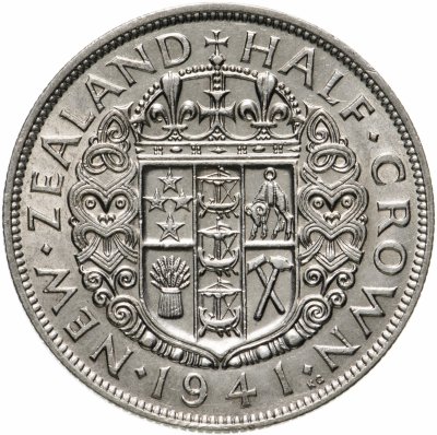 купить Новая Зеландия 1/2 кроны (half crown) 1941