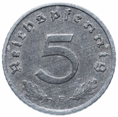 купить Германия, Третий рейх 5 рейхспфеннигов 1944 F