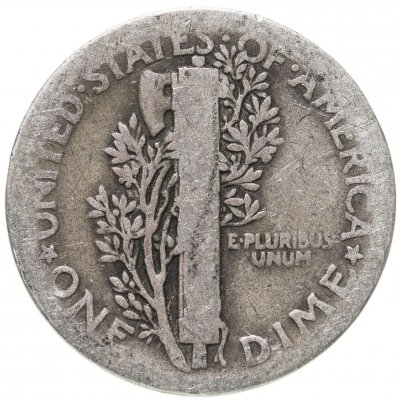 купить США 10 центов (дайм, one dime) 1923 Mercury Dime Без отметки монетного двора