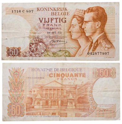 купить Бельгия 50 франков 1966 год