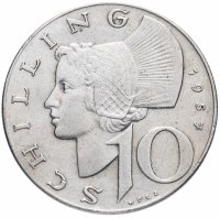 купить Австрия 10 шиллингов (shillings) 1957