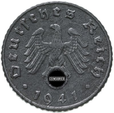 купить Германия, Третий рейх 5 рейхспфеннигов (reichspfennig) 1941, знак монетного двора: "E" - Мульденхюттен