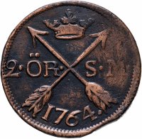 купить Швеция, 2 эре 1764 SM