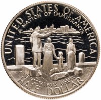 купить США 50 центов (1/2 доллара, half dollar) 1986 S Statue of Liberty (100 лет Статуе Свободы) знак монетного двора "S" - Сан-Франциско