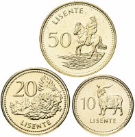 купить Лесото набор из 3-х монет 10, 20 и 50 лесенте (lisente) 2018