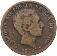 купить Испания 10 сентимо 1879