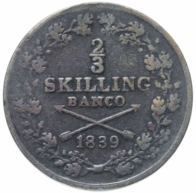 купить Швеция 2/3 скиллинга банко (skilling banco) 1839