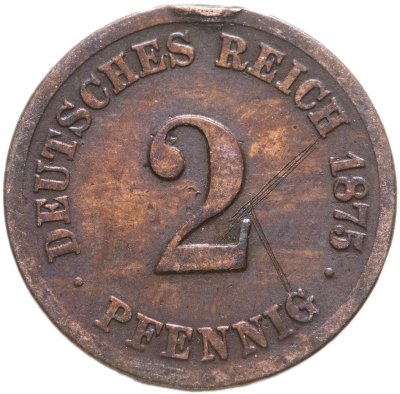 купить Германия 2 пфеннига (pfennig) 1875 G