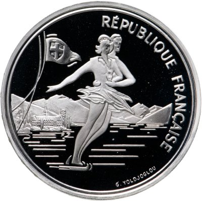 купить Франция 100 франков (francs) 1989 XVI зимние Олимпийские Игры, Альбервиль 1992 - Парное фигурное катание