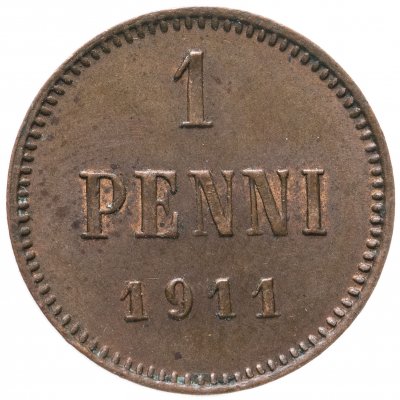 купить 1 пенни 1911, монета для Финляндии