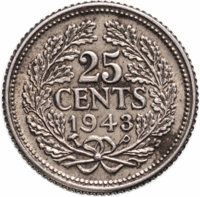 купить Нидерланды 25 центов (cents) 1943