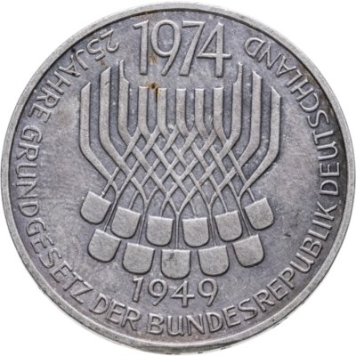 купить Германия 5 марок (deutsche mark) 1974 "25 лет со дня принятия конституции ФРГ"