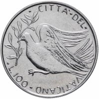 Купить Ватикан 100 лир (lire) 1972