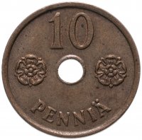 Купить Финляндия 10 пенни (pennia) 1941-1943 ,случайная дата