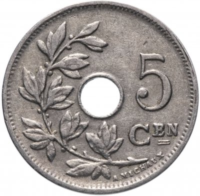 купить Бельгия 5 сантимов (centimes) 1910-1931 надпись на голландском - 'KONINGRIJK BELGIË', случайная дата