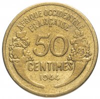 купить Французская Западная Африка 50 сантимов (centimes) 1944