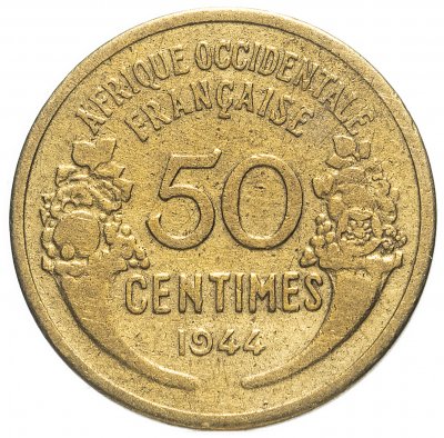 купить Французская Западная Африка 50 сантимов (centimes) 1944