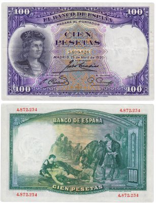 купить Испания 100 песет 1931 (Pick 83)